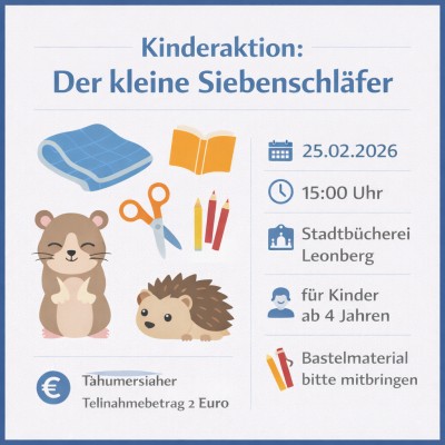 Kinderaktion zum Siebenschläfer-Buch in der Stadtbücherei Leonberg